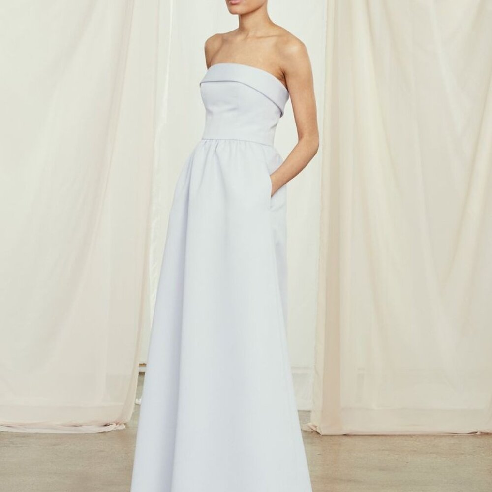 Amsale Rene Dress In Ivory - Picture 7 of 9